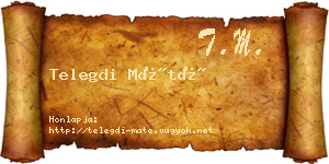 Telegdi Máté névjegykártya